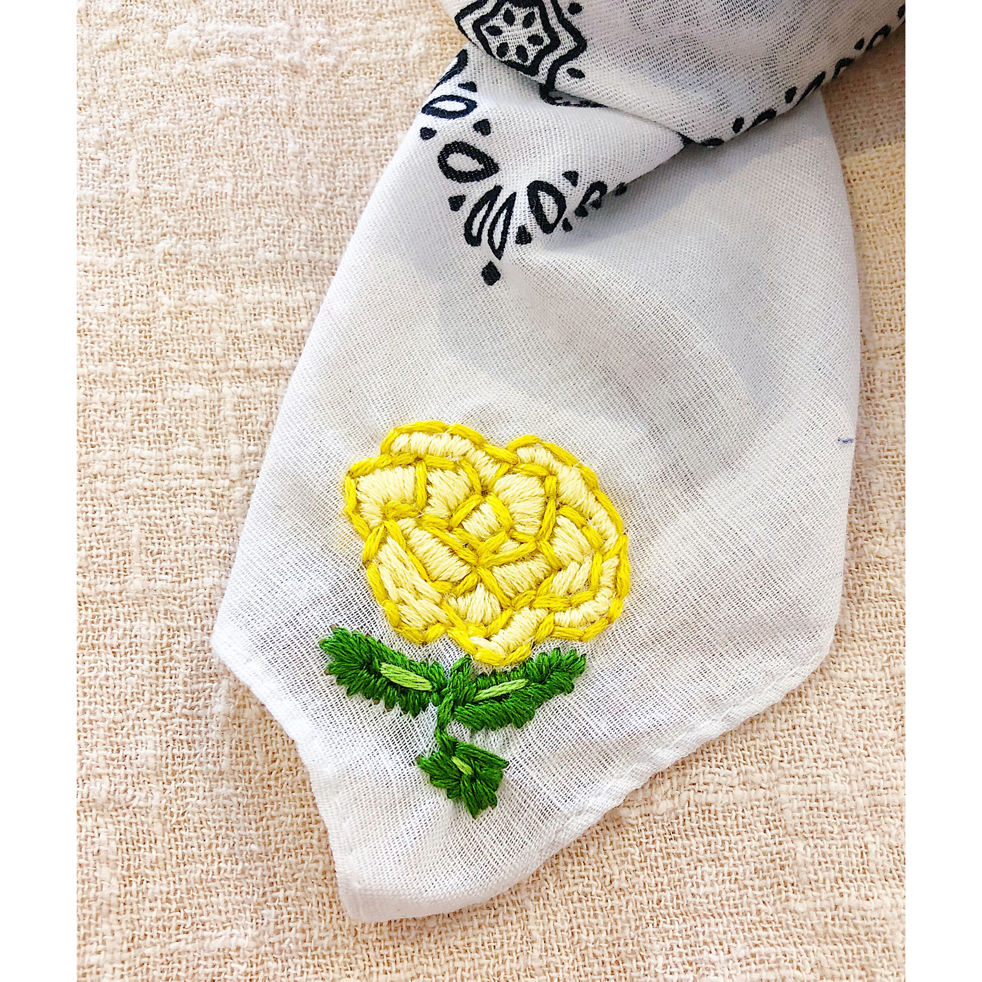 ~MADE TO ORDER | bluebonnet & yellow rose bandana~